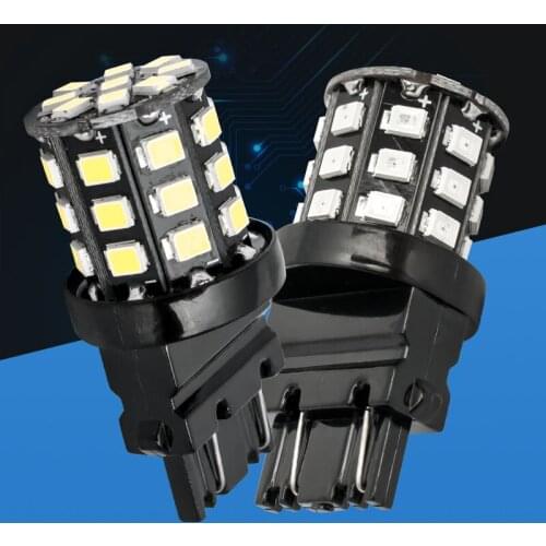 100pcs 3157 3156 T25 33 SMD 2835 LED Amber Yellow Turn Signal White P27W Car Bulbs Red P27/7W Car Light Source Lamp