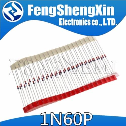 100pcs/lot 1N60 1N60P Schottky Germanium Diode TV Radio FM Detection