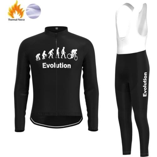 1999 Competition Evolution Retro Man Fleece Black Cycling Jersey Long sleeve Set clothing Winter Biker Jersey maillot ciclismo