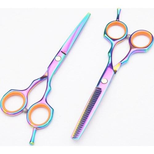 2PCS Cutting Professional Hairdressing Scissor Shears Titanium Salon Barber Hair Scissors Stainless Steel Stylist Salon Barber