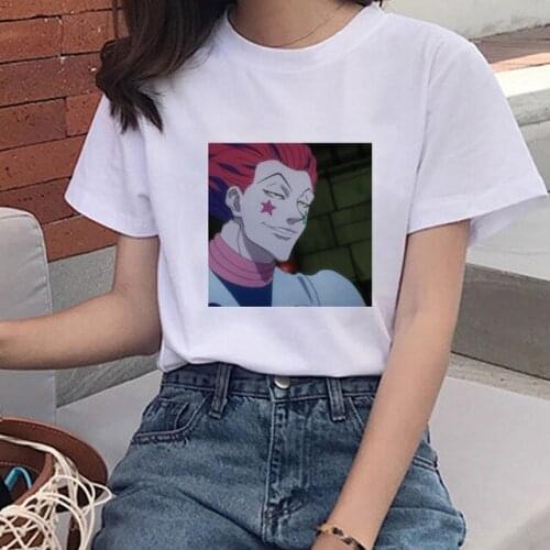 Hunter X Hunter Print T-shirt Womens T-shirt O-neck Short Sleeve Hisoka Morow Tshirt Anime HxH Tee Mouse Print Harajuku T-shirt