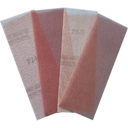 10pcs 70×198mm Mesh Abrasive Dust Free Sanding Discs Hook and Loop Anti-blocking Dry Grinding Sandpaper 240 320 Grit