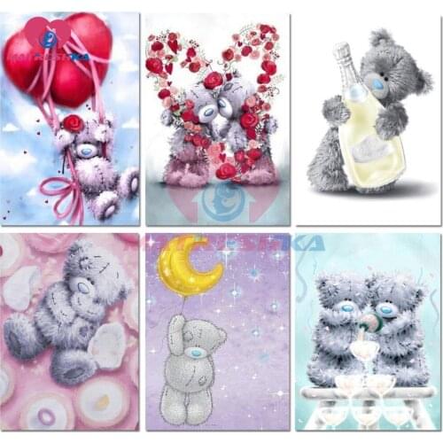 Diamond embroidery pattern 5d diamond painting full drill square picture cartoon bear picture of rhinestones diamond mosaic sale
