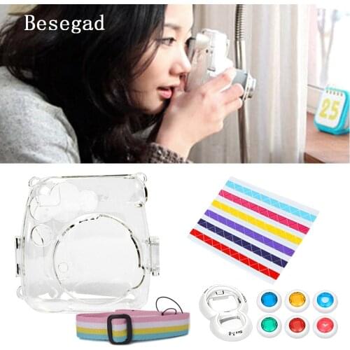 Besegad Carry Case Bag w/ Strap Close-up Lens Filter Border Stickers Self-portrait Mirror for Fujifilm Instax Mini 9 8 8