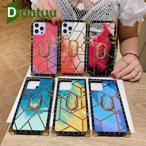 Luxury Glitter Geometric Colorful Square Case For Samsung S21 Ultra Note 20 10 S20 Plus S10 S9 S8 A71 A50 A70 A51 A52 A72 Cover