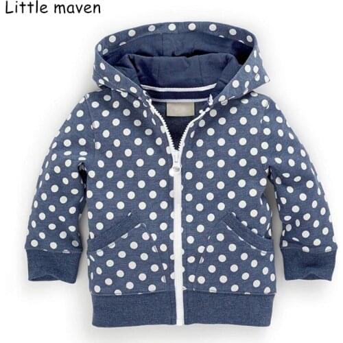 Little maven 2018 autumn winter children brand clothes children Hoodies & Sweatshirts boys dot hooded zipper fleece V0108