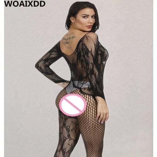 Erotic Fishnet Bodystocking Sexy Mesh and silk stitching Pantyhose Women Sexual Underwear Porno Intimates Pajamas Sexy Costumes