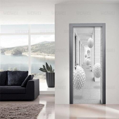 Photo Wallpaper Modern 3D Stereo Sphere Door Sticker Living Room Gallery PVC Waterproof Self-Adhesive Wall Sticker Vinyl Murals