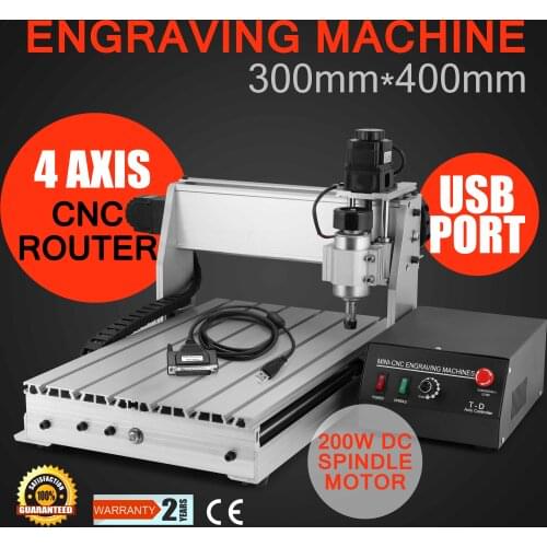 CNC Router Engraver Engraving Cutter 4 Axis 3040t USB Port Cutting Tool Milling