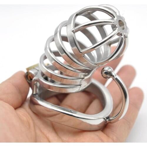 Happygo Ergonomic Design Stainless Steel Male Chastity Device,Cock Cage,Penis Lock,Cock Ring,Chastity Belt C276