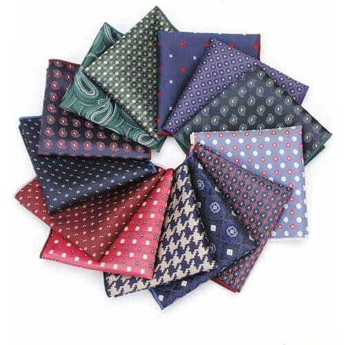 HUISHI Floral Pocket Square Jacquard Handkerchief Hanky Suits Mens Pocket Square