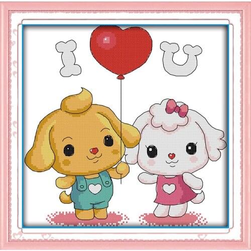 Everlasting Love I-LOVE-YOU Chinese Cross Stitch Kits Ecological Cotton Stamped Printed 14 11CT DIY Wedding Decoration For Home