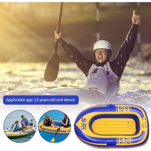 Kayaking thickened PVC safety inflatable boat for single rowing fishing boat kayaking for surf fishing #W