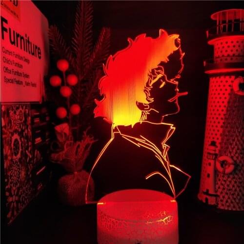 Cowboy Bebop Spike Spiegel Figure Led Night Light Anime 3d Lamp Bedroom Decor Nightlight Kids Table Lamp Manga Gift Night Lamp
