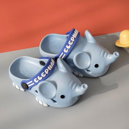Summer Toddler Infant Kids Baby Girls Boys Cute Cartoon Elephant Non-slip Slippers Children Comfortable Bathroom Beach Shoes#g4
