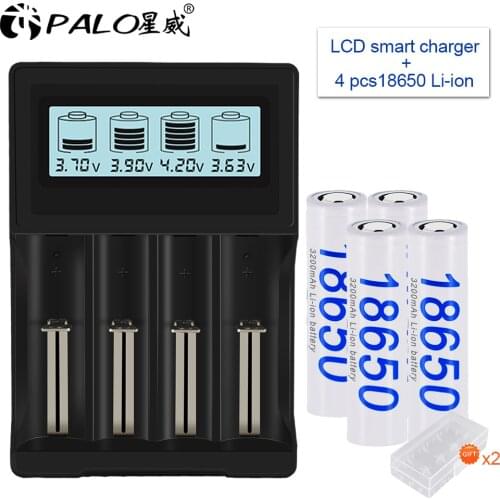 PALO 3.7 volt 18650 Battery 3200mAh NCR18650 Li-ion Rechargeable Lithium Battery 18650 For Flashlight batteries