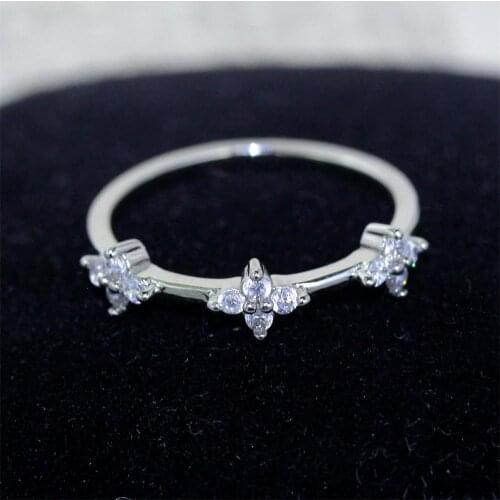 Women Ring Geometry Claw Set Cubic Zirconia Ring Fashion Simplicity Glamour Wedding Ring Designed For Women Gift For Girlfriend