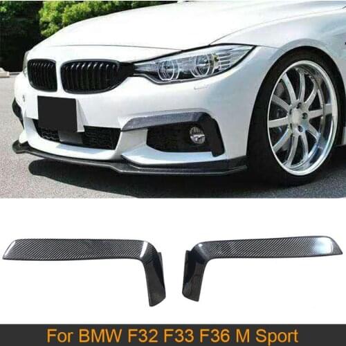 Carbon Fiber Front Fog Lamp Cover Trim for BMW 4 Series F32 F33 F36 M Sport 2014-2018 Car Front Fog Lamp Covers Trims Splitters