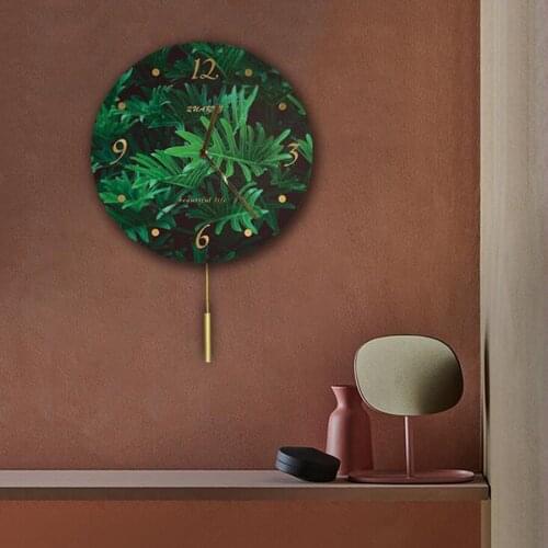 Wall Clock Modern Design Home Fashion Creative Wooden Swing Clock Ultra-quiet Personality Restaurant Watches Gift Office Decor