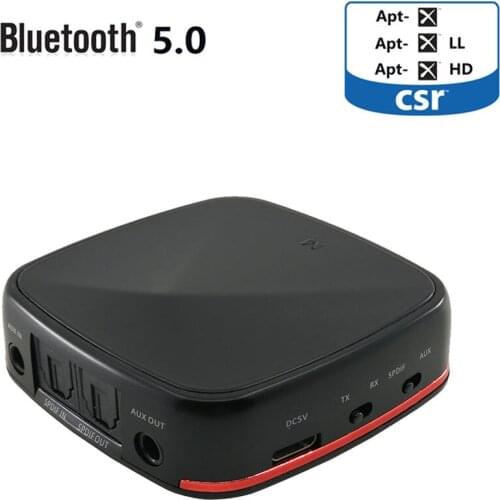 Bluetooth 5.0 Transmitter Wireless Audio Receiver Aptx HD Receptor Adapter CSR8675 with Digital Optical Toslink/SPDIF/AUX