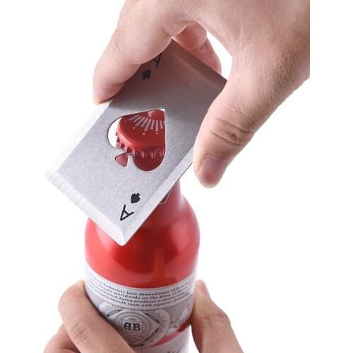 Dropshipping! Creative Poker Playing Card Ace Of Spades Bar Tool Soda Beer Bottle Cap Kitchen Tools Gadget 2020 Opener Gift