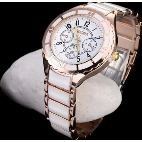 ROSRA Luxury Brand Watches Fashion Rose Gold Watch Women Full Steel Quartz Watch Ladies Watch Lady Hour montre femme reloj mujer