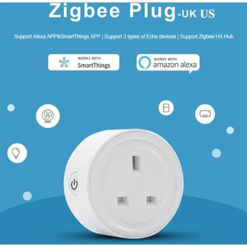 US UK ZigBee 3.0 10A Smart Plug Socket Outlet for eWelink APP,with Alexa Samsung SmartThings Support Echo,Voice Control 90-250V