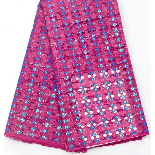 Gorgeous Red Color French Net Lace Fabric With Sequins Latest Handcut African Organza Lace Fabric For Nigerian Wedding Dress ZDD