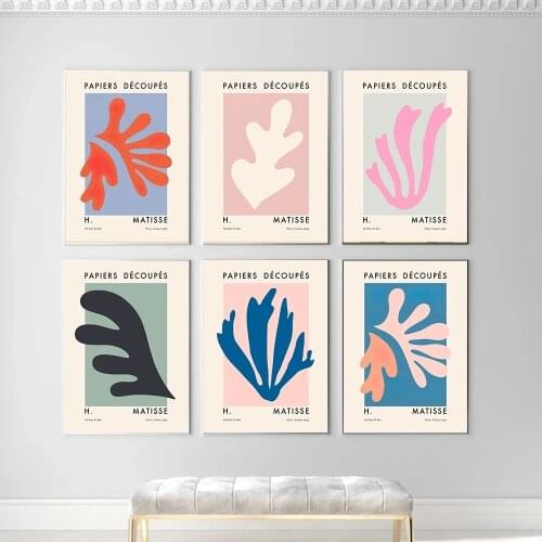 Vintage Poster Retro Henri Matisse Abstract Painting Minimal Illustration Wall Art Vintage Poster Beige Pictures