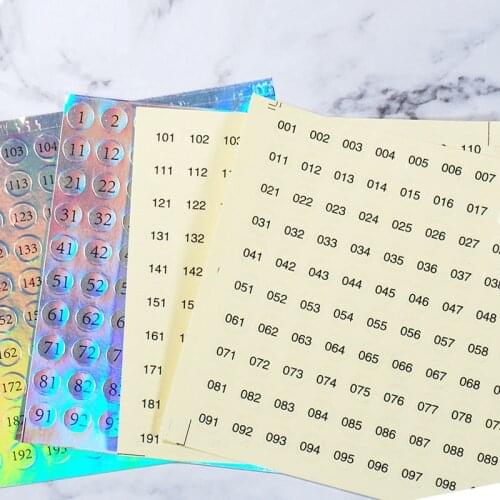 Waterproof 1-400 Laser Number Label Stickers For Nail Polish Color Gel Varnish Manicure Tool School Office Supplies