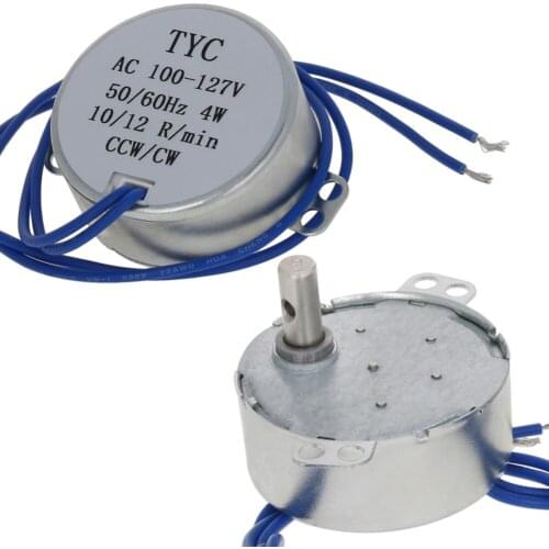 Fielect High Quality CW/CCW Synchronous Motor Speed 10-12/20-24RMP Power 4W Voltage 110V Steering Metal Plastic Material Motors
