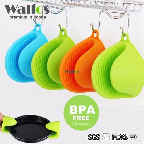 Walfos Silicone Anti-Scalding Oven Gloves Mitts Potholder Kitchen BBQ Gloves Tray Pot Dish Bowl Holder Oven Handschoen Hand Clip