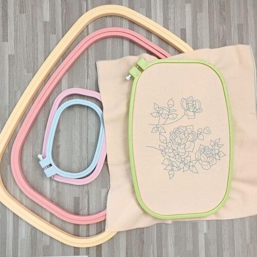 Random Color Square Circle Hand Sewing Accessories Adjustable 1Pcs Cross-stitch Kit Embroidery Hoops Embroidered Stretch Tool