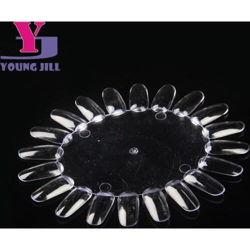 20 Pcs Transparent Nail Art Display Practice Wheel Acrylic Tips Glue and Polish False Fake Nails Tips Displays Tools Sets