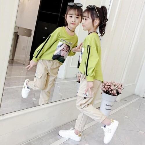 2020 Boutique Kids Clothing Girls clothes Set Long Sleeve Tops+Pants 2pcs Tracksuit Children girls Clothes Outfit Tracksuit