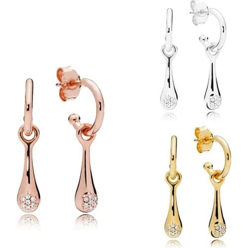 2020 High Quality 100% S925 Sterling Silver Authentic Pave Fashion Lovepods Dangle Charm Earrings Original Ladies Jewelry