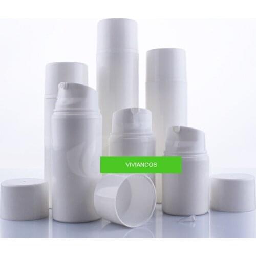 300pcs/lot Airless 30/50/80/100/120/150ML Epmty Vacuum Pump Toilet Vessel Cosmetic Bottle Mini White Lotion Bottle