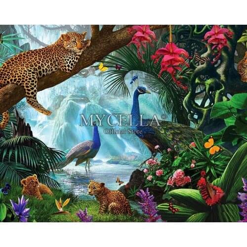 5D DIY Diamond Painting Peacock Diamond Embroidery Cross stitch Crafts Needlework Full Round drill Rhinestone Mosaic Home Decor