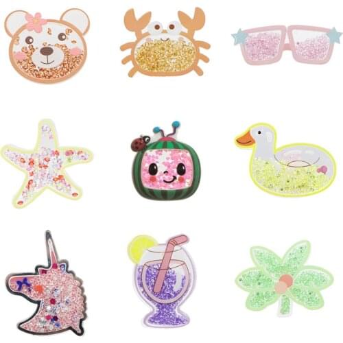 David accessories Transparent Dolphin Quicksand Shakers Acrylic Resin DIY Jewelry Making Hair Accessories Hair Bow,1Yc15336