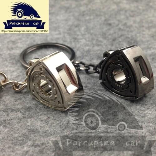 Car Key Ring Car Key Chain Accessories For Mazda RX8 236 Atenza Axela Rotatable Wankel Keychain Motor Rotor Turbo Keychain Parts