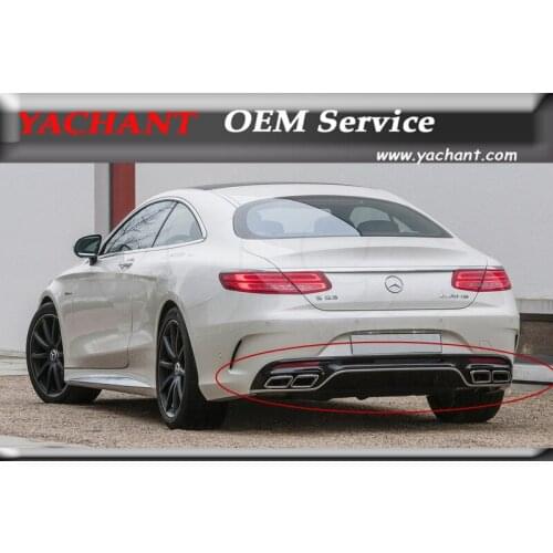 Car-Styling Carbon Fiber Rear Bumper Diffuser Fit For 2015-2017 MB C217 S63 Coupe OEM Style Rear Diffuser