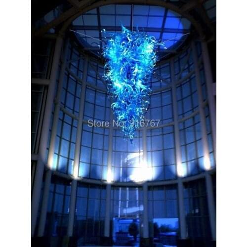 Free Shipping Hotel Lamp Brilliancy Blue Colored Chandelier