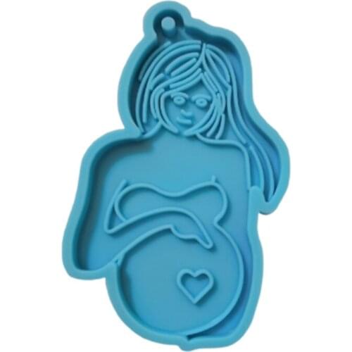 Shiny Breastfeeding Mother Baby Mold Silicone Mold Epoxy Resin Keychains Mould