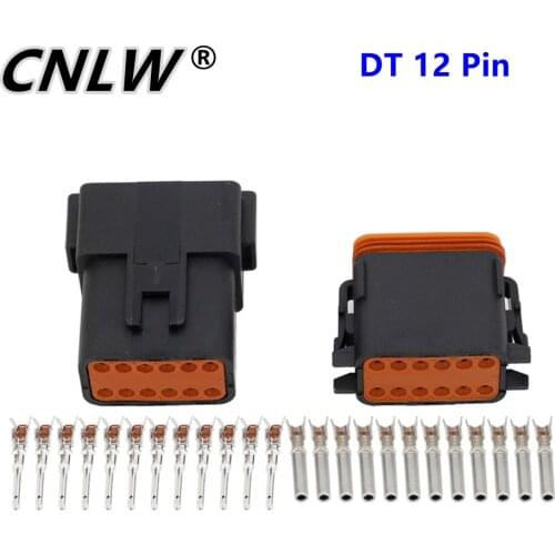 Black 12 Pin DJ3121Y-1.6-11/21 DT Connector DT04-12P/DT06-12S Automobile waterproof wire electrical connector plug