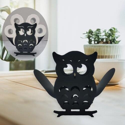 Toilet Paper Roll Holder Cute & Funny Bathroom Tissue Stand Decor Black
