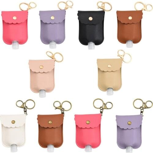 Travel Hand Sanitizer Storage Box Travel Bottle and Keychain Holder Refillable Empty Bottle Keychain Key Range Zipper Bag