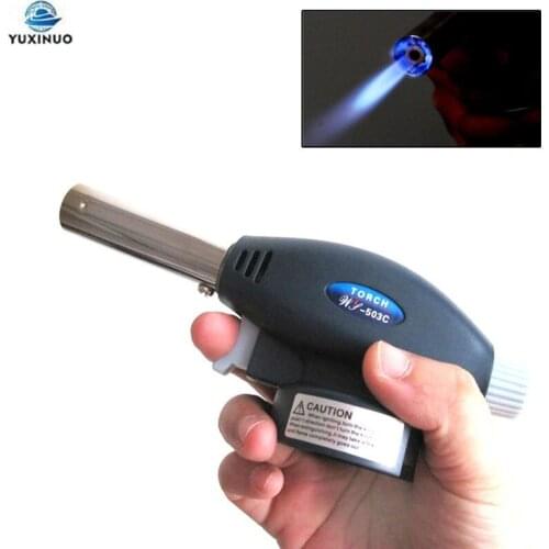 WS-503C Gas Tank Burner Head Gun Blowtorch Cooking Soldering Butane Auto Ignition WS503C Welding Torch Flame Outdoor Camping BBQ