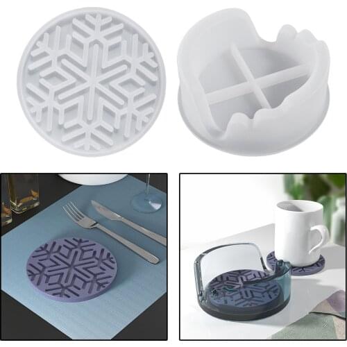 Epoxy Resin Coaster Mold Handmade Cup Mat Moulds with Coaster Holder Mold for DIY Craft Home Decor