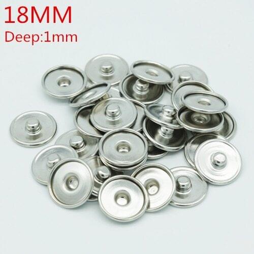 Hot sale 50PCS snap buttons 18MM for make print snap buttons or rhinestone snap buttons Fit 16mm glass cabochon PJ0002