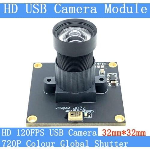 HD 120FPS MJPEG USB Camera Module Non Distortion Colour Global Shutter High Speed OTG Windows Android Linux UVC 720P USB Webcam
